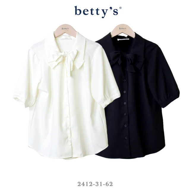 betty’s 貝蒂思 領口蝴蝶結雪紡短袖襯衫(共二色)