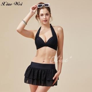 【Apple 蘋果牌】時尚大女三件式比基尼裙款泳裝(NO.1124298)