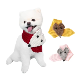 【QIDINA】可愛狐狸頭保暖寵物圍巾(3色任選 寵物外出 寵物保暖)