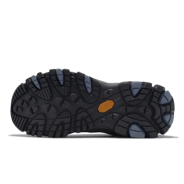 【MERRELL】戶外鞋 Moab 3 GTX 防水 真皮 運動 女鞋 登山 越野 避震 支撐 耐磨 黃金大底 灰 藍(ML036324)