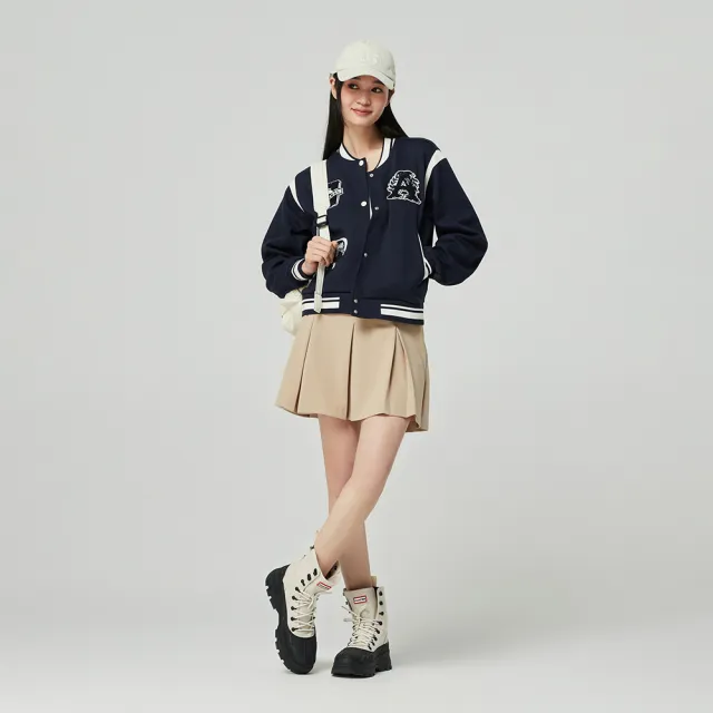 【GAP】女裝 Logo純棉立領棒球外套-海軍藍(872711)