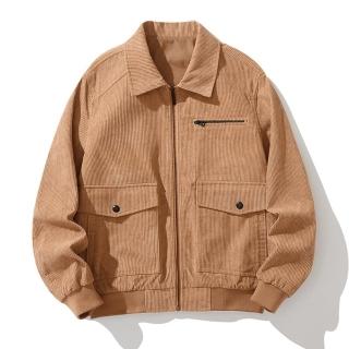 【巴黎精品】現貨+預購 工裝外套休閒夾克(日系寬鬆燈芯絨純色男外套4色a1ck42)
