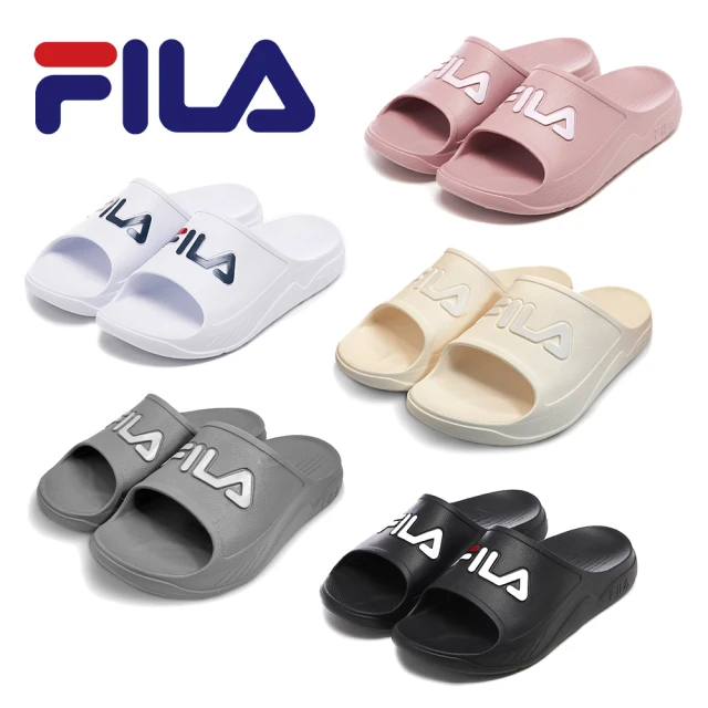 FILA PLUMPY SLIDE 男女款 拖鞋 台灣製(足弓支撐 厚底 黑色 男女 拖鞋 男女鞋 防水拖鞋)