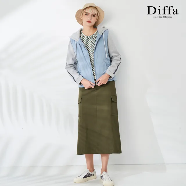 【Diffa】時尚美型工裝長裙-女