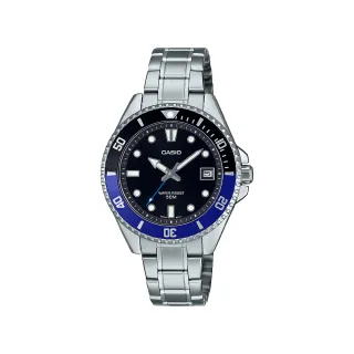 【CASIO 卡西歐】槍魚系列 MDV-10D 探險 夜光指針 日期顯示 不鏽鋼 手錶 38.5mm(防反向旋轉錶帶)
