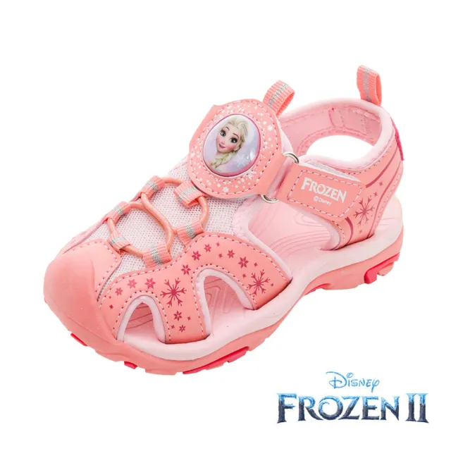 【Disney 迪士尼】冰雪奇緣 童鞋 護趾電燈涼鞋/護趾 透氣 排汗 蜜桃粉(FOKT37693)