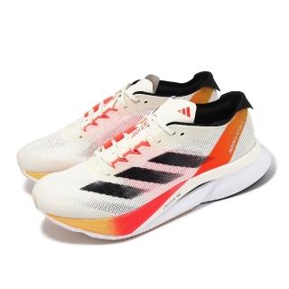 【adidas 愛迪達】慢跑鞋 Adizero Boston 12 M 男鞋 象牙白 橘 輕量 避震 中長跑 運動鞋 愛迪達(IG3320)