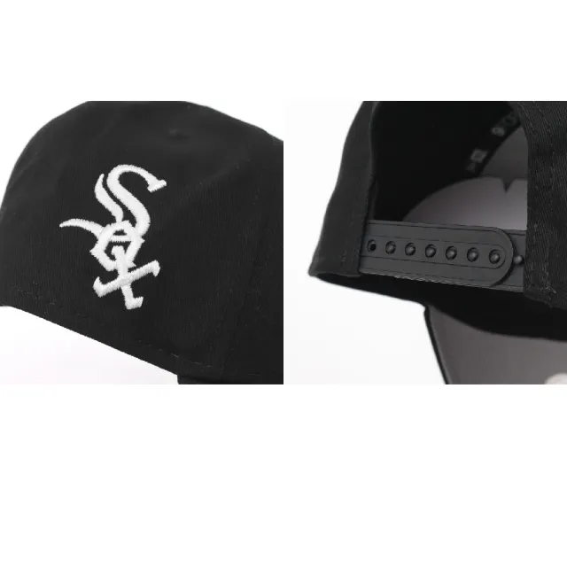 【NEW ERA】棒球帽 AF Script MLB 黑白 940帽型 可調式帽圍 芝加哥白襪 CWS 老帽 帽子(NE60350768)