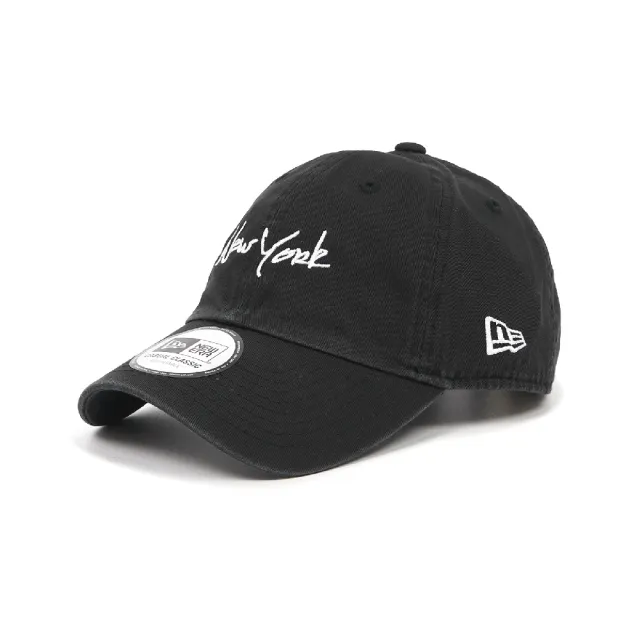 【NEW ERA】棒球帽 Classic Essential New York 黑白 可調帽圍 刺繡 老帽 帽子(NE70782543)