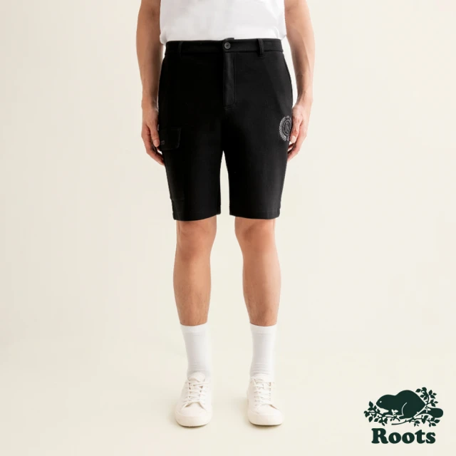 【Roots】Roots 男裝- ESSENTIAL修身版短褲(黑色)