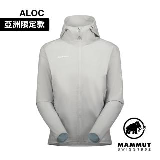 【Mammut 長毛象官方直營】GRANITE SO Hooded Jacket AF W 防潑水軟殼連帽外套 鉑金灰 女款 #1011-00332