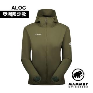 【Mammut 長毛象官方直營】GRANITE SO Hooded Jacket AF 防潑水軟殼連帽外套 綠鬣蜥 女款 #1011-00332