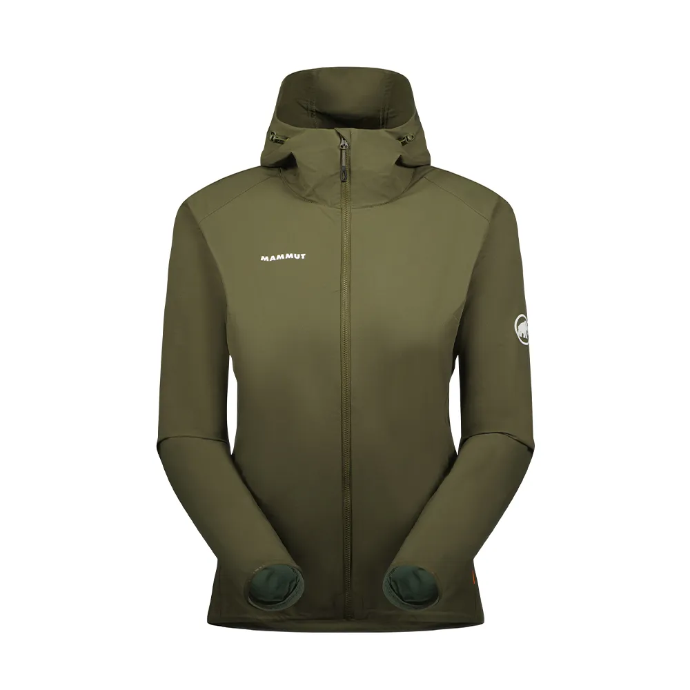 【Mammut 長毛象】GRANITE SO Hooded Jacket AF Women 防潑水軟殼連帽外套 綠鬣蜥 女款 #1011-00332