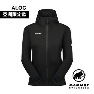 【Mammut 長毛象官方直營】GRANITE SO Hooded Jacket AF W 防潑水軟殼連帽外套 黑/白 女款 #1011-00332