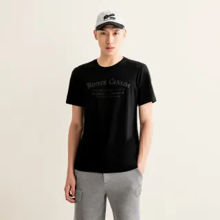 【Roots】Roots 男裝- ESSENTIAL修身版短袖T恤(黑色)