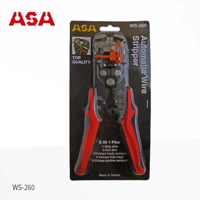 ASA 可調扭力自動剝線鉗 WS-260(台灣製 剝線器 剝皮器 剝電纜 電纜剝皮刀 剪線鉗 工具鉗 壓接剝線剪線)