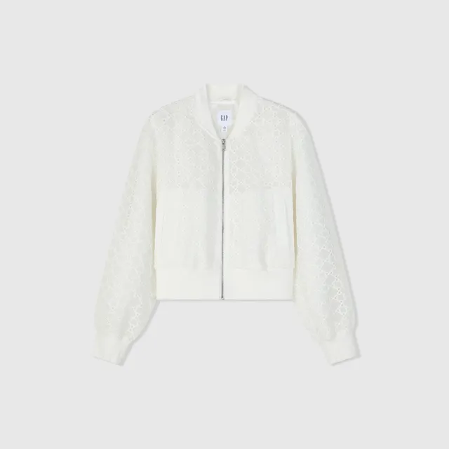 【GAP】女裝 立領外套-白色(405029)