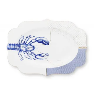 【PIP STUDIO】Royal White 橢圓形餐盤40x28.5cm-龍蝦