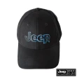 【JEEP】品牌LOGO撞色刺繡棒球帽(黑色)