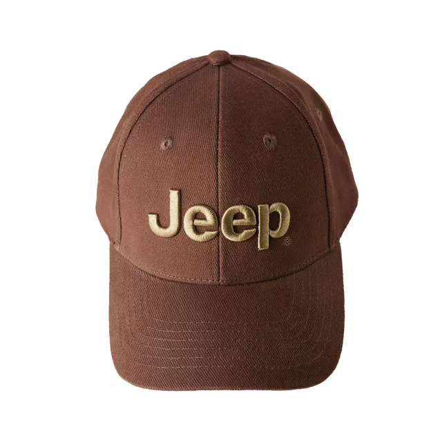【JEEP】品牌LOGO刺繡棒球帽(棕色)