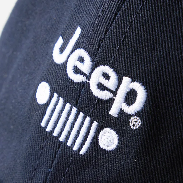 【JEEP】經典品牌LOGO車頭燈刺繡棒球帽(深藍)