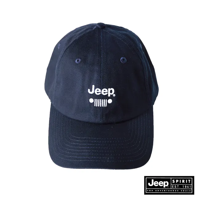 【JEEP】經典品牌LOGO車頭燈刺繡棒球帽(深藍)