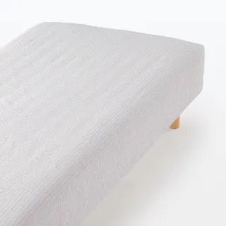 【MUJI 無印良品】棉凹凸織床包/SD/灰色