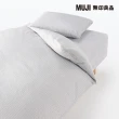 【MUJI 無印良品】棉凹凸織床包/D/灰色