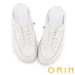 【ORIN】牛皮厚底休閒穆勒鞋(白色)