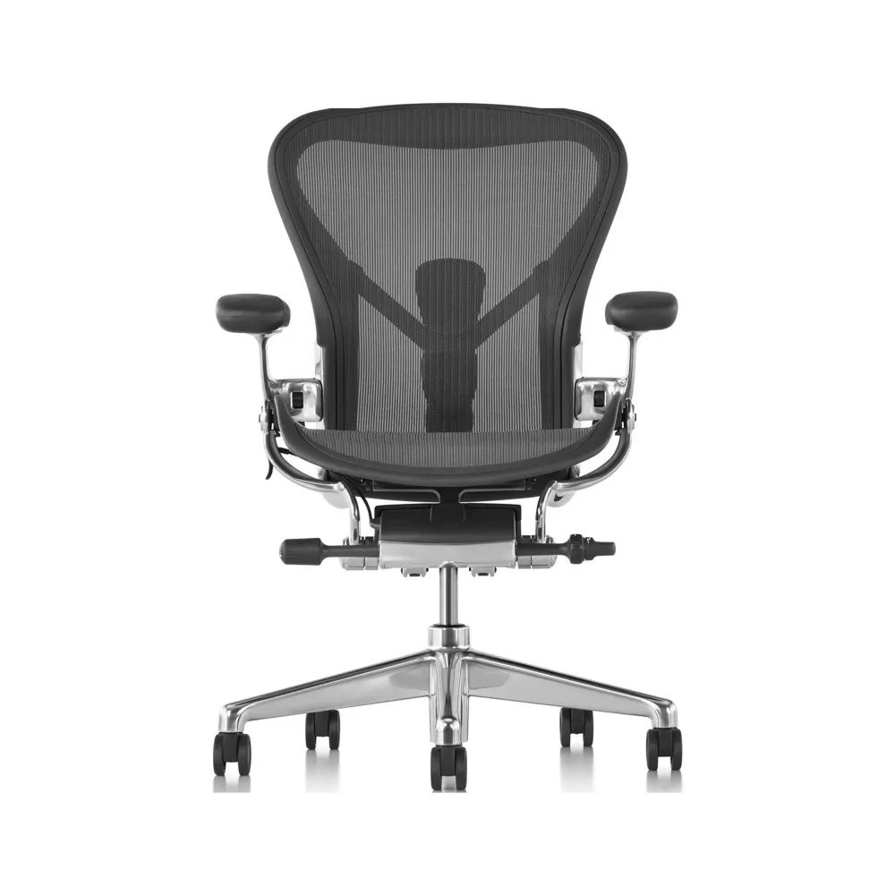 【Herman Miller】Aeron2.0全功能 鋁合金腳 石墨色 B SIZE DW扶手(功能最頂配☆經典再進化 二代人體工學椅)