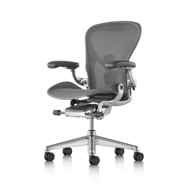 【Herman Miller】Aeron2.0全功能 鋁合金腳 石墨色 C SIZE DW扶手(功能最頂配☆經典再進化 二代人體工學椅)