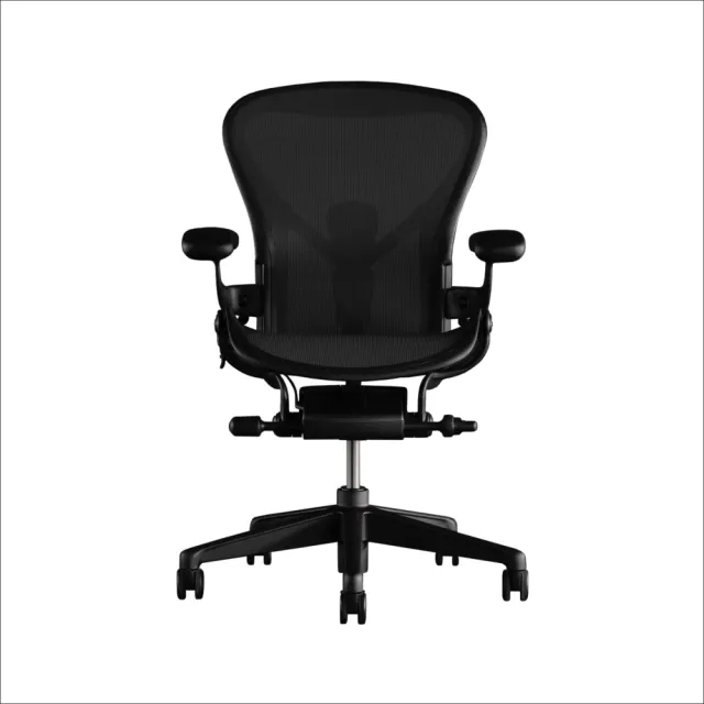 【Herman Miller】Aeron2.0全功能 鋼製腳 瑪瑙黑 C SIZE DW扶手(功能最頂配☆ 經典再進化 二代人體工學椅)