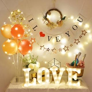韓系INS風LOVE告白氣球燈飾組1組(求婚氣球 派對佈置 婚房佈置 母親節 情人節 裝飾 佈置)