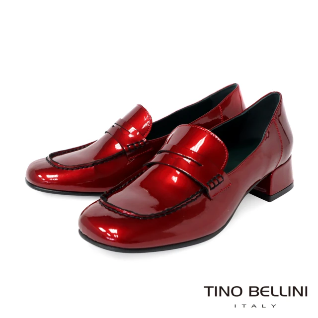 TINO BELLINI 貝里尼TINO BELLINI 貝里尼 義大利進口全真皮漆皮樂福鞋FYLT035(星空紅)