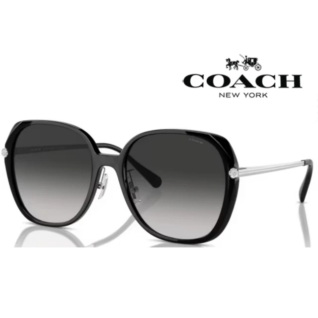 COACHCOACH 亞洲版 時尚大鏡面太陽眼鏡 典雅簡約設計 HC8403D 50023C 黑框抗UV漸層灰鏡片 公司貨