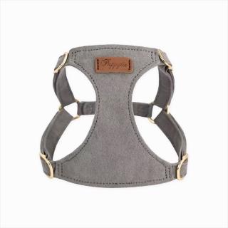 【puppytie】寵物胸背帶+牽繩 M 純色 灰色(狗狗胸背/狗牽繩/貓胸背/貓牽繩/防暴衝胸背帶)