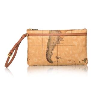 【Alviero Martini】義大利地圖包 手拿化妝包31cm(地圖黃)