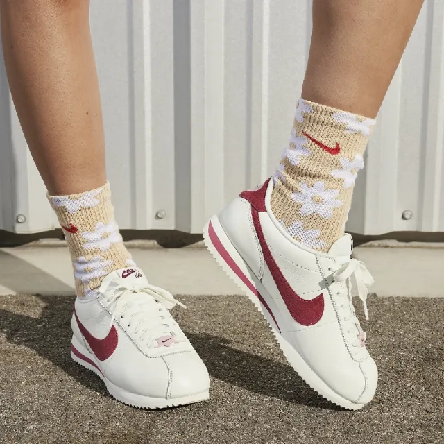 【NIKE 耐吉】阿甘鞋 Wmns Cortez SE 女鞋 象牙白 粉紅 愛心 情人節 休閒鞋(FZ5167-133)