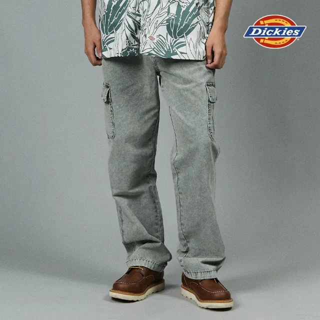 【Dickies】男款水洗森林綠純棉帆布多口袋設計工裝長褲｜DK012924H66