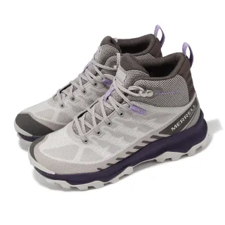 【MERRELL】戶外鞋 Speed ECO Mid WP 女鞋 灰 紫 防水鞋面 緩衝 抓地 郊山 登山鞋(ML037864)