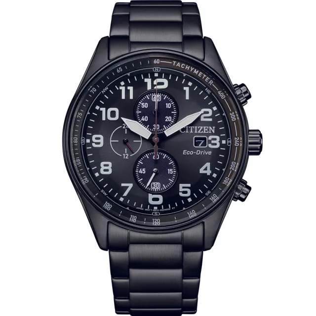 【CITIZEN 星辰】光動能 三眼計時腕錶-42.5mm(CA0775-79E)