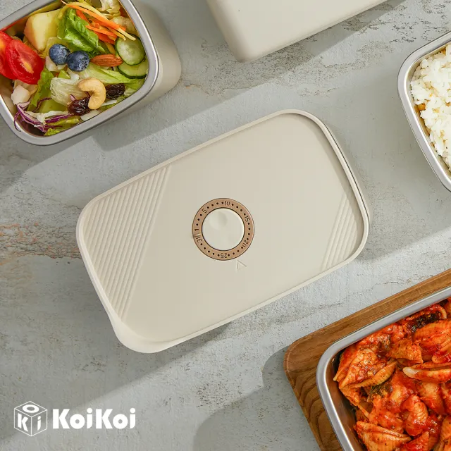 【KoiKoi】可微波不鏽鋼封蓋保鮮盒3件組-含保溫袋(微波烤箱電鍋冷凍都OK!)