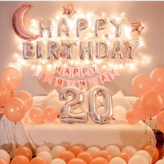 【氣球王國】玫瑰金生日派對套餐氣球組(生日佈置 派對 告白求婚 周歲慶生 畢業 紀念日 佈置)