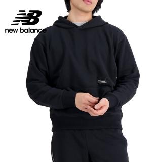 【NEW BALANCE】簡約LOGO棉質連帽長袖上衣 MT33540BK 男性 黑色
