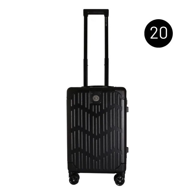 【Bentley 賓利】26吋+20吋 PC+ABS 輕量家徽行李箱 二件組-暗夜黑