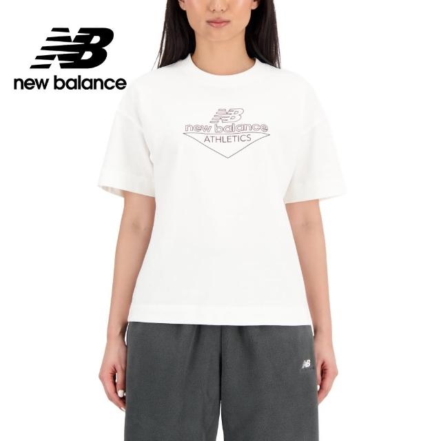 【NEW BALANCE】NB 簍空LOGO棉質短袖上衣_AWT33526SST_女性_牙白色(亞版 版型正常)