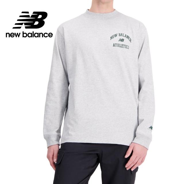 【NEW BALANCE】NB 學院風LOGO長袖上衣_MT33552AG_男性_灰色(美版 版型偏大)