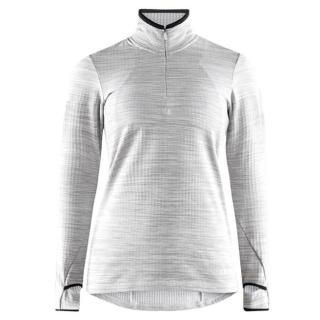【CRAFT】女 Grid Half Zip 長袖拉鍊中層衣.排汗衣.運動上衣.立領衫(1906644-950000 淺灰)