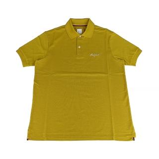【Paul Smith】PAUL SMITH刺繡潦草字LOGO純棉2鈕釦領口短袖POLO衫(男款/土黃)