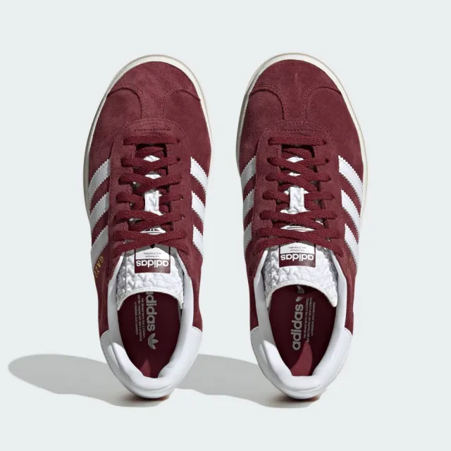 【adidas 愛迪達】GAZELLE BOLD 運動休閒鞋(HQ6892 ORIGINALS 休閒鞋 酒紅色)